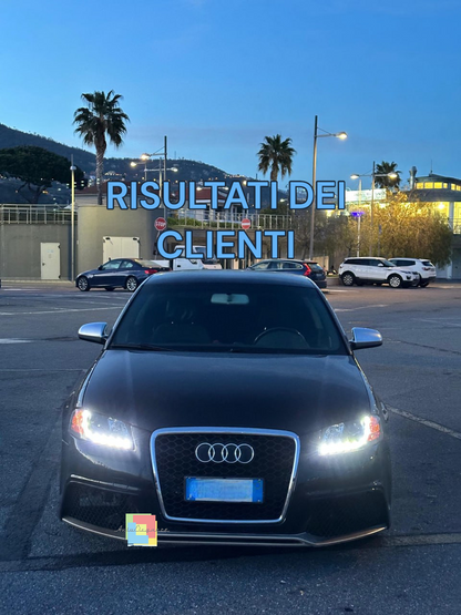 🪐COPPIA FARI ANTERIORI ADATTI PER AUDI A3 8P 2003-2008 NERO🪐