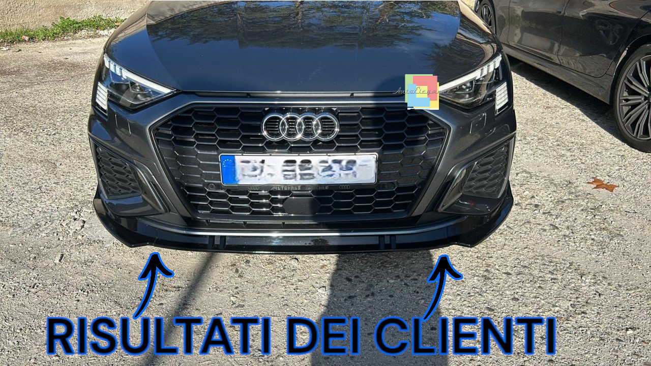❄️0629 SPLITTER ADATTO PER AUDI A3 8Y 2020-2024 SLINE NERO LUCIDO❄️