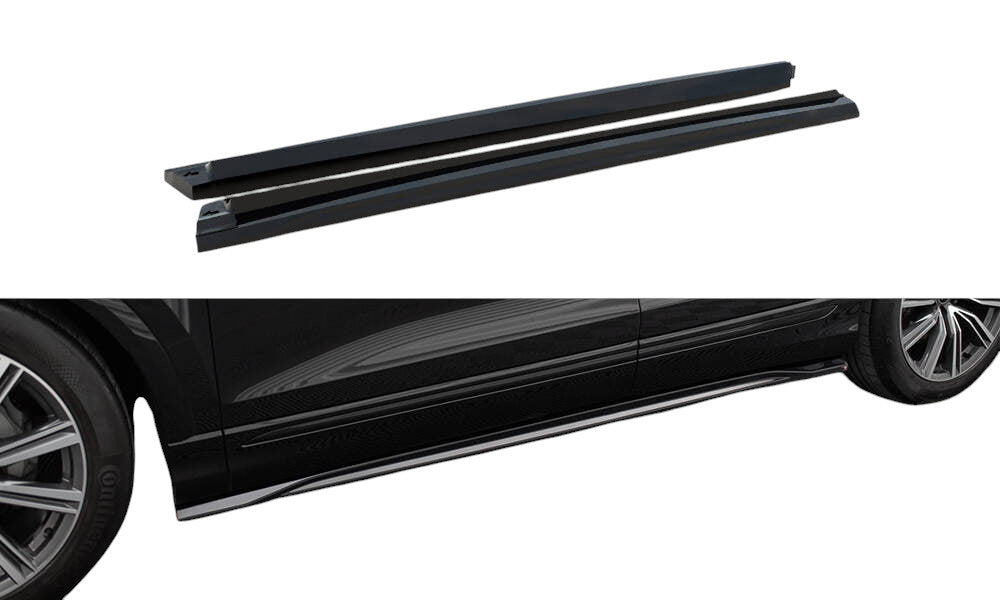 ⭐2076 UNDER SKIRTS SUITABLE FOR AUDI Q8 2019-2023 GLOSSY BLACK⭐