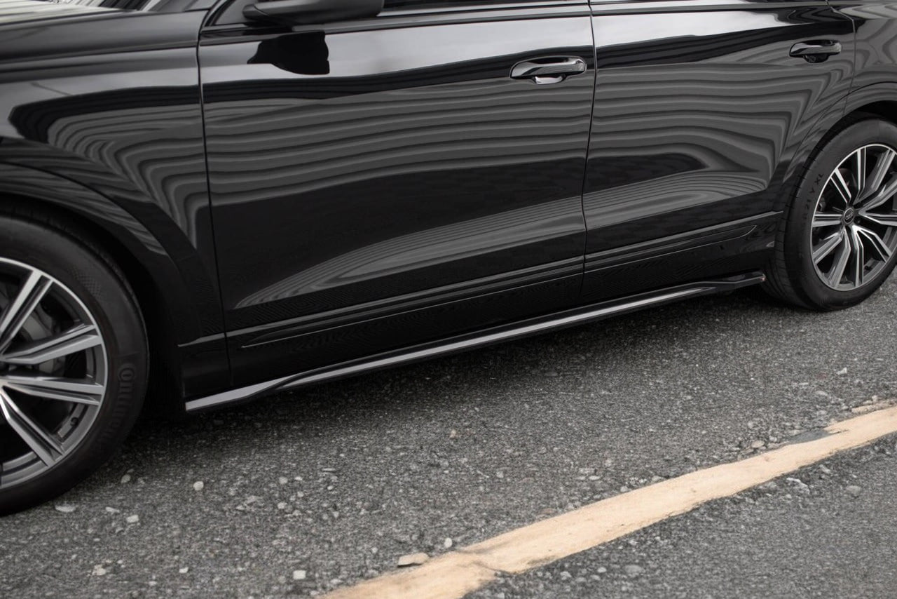 ⭐2076 UNDER SKIRTS SUITABLE FOR AUDI Q8 2019-2023 GLOSSY BLACK⭐