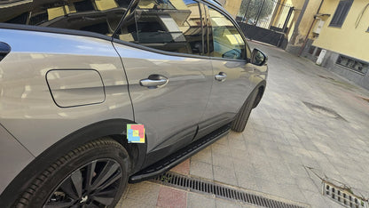⭐1002 PEDANE LATERALI PEUGEOT 3008 SOTTO PORTA ANTISCIVOLO NERE - NEW⭐
