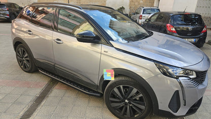 ⭐1002 PEDANE LATERALI PEUGEOT 3008 SOTTO PORTA ANTISCIVOLO NERE - NEW⭐