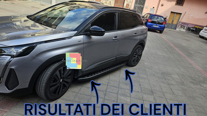 ⭐1002 PEDANE LATERALI PEUGEOT 3008 SOTTO PORTA ANTISCIVOLO NERE - NEW⭐
