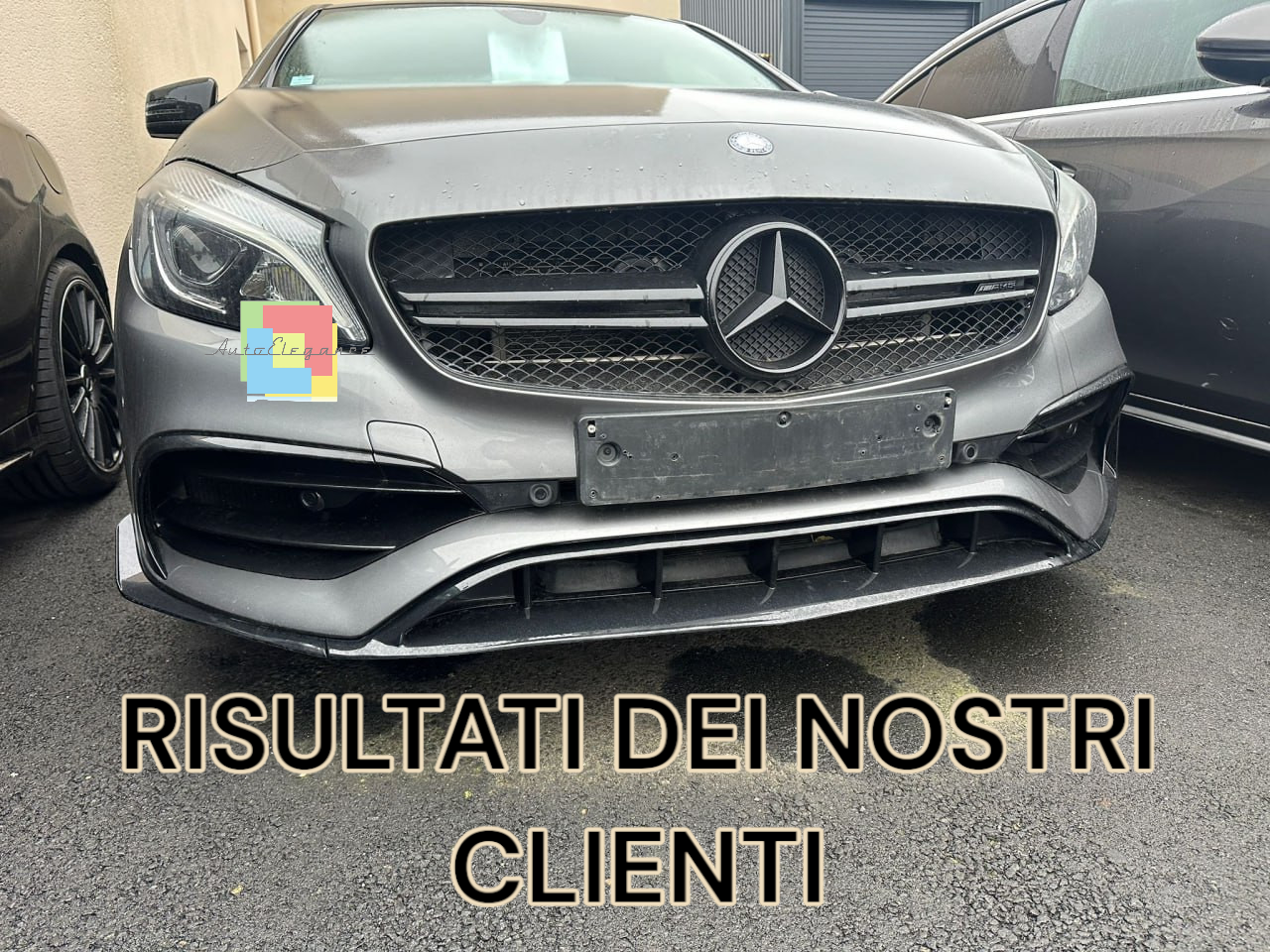 0065⭐ MERCEDES A W176 15-18 SPLITTER PER PARAURTI ANTERIORE AMG A45 ABS NERO ⭐