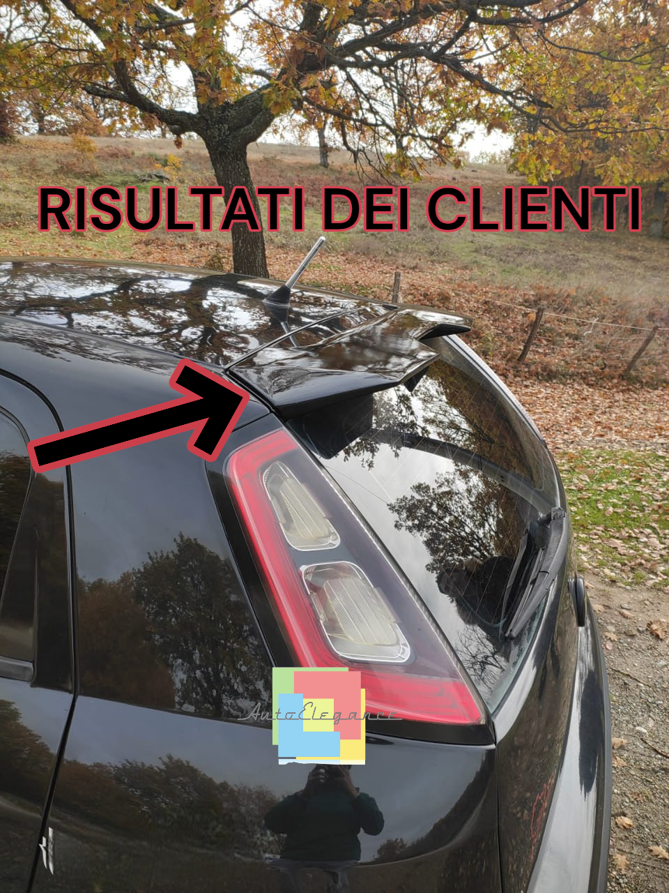 ⭐0268 ALETTONE SPORTIVO ADATTO FIAT PUNTO EVO GRANDE PUNTO SPOILER TETTO NERO⭐