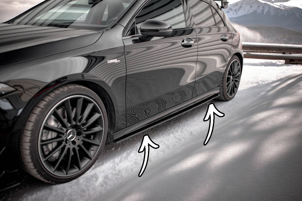 🔥SOTTO MINIGONNE ADATTO PER MERCEDES CLASSE A W177 sportback nero lucido🔥