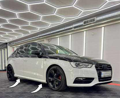 0964⭐MINIGONNE LATERALI PER AUDI A3 8V SPORTBACK 2012-2019 SOTTO PORTA S3 SLINE⭐