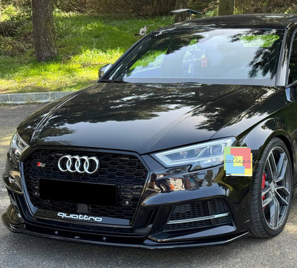 ⭐0006 SPLITTER ADATTO PER AUDI A3 8V 2016-2020 S3 S-LINE NERO LUCIDO⭐