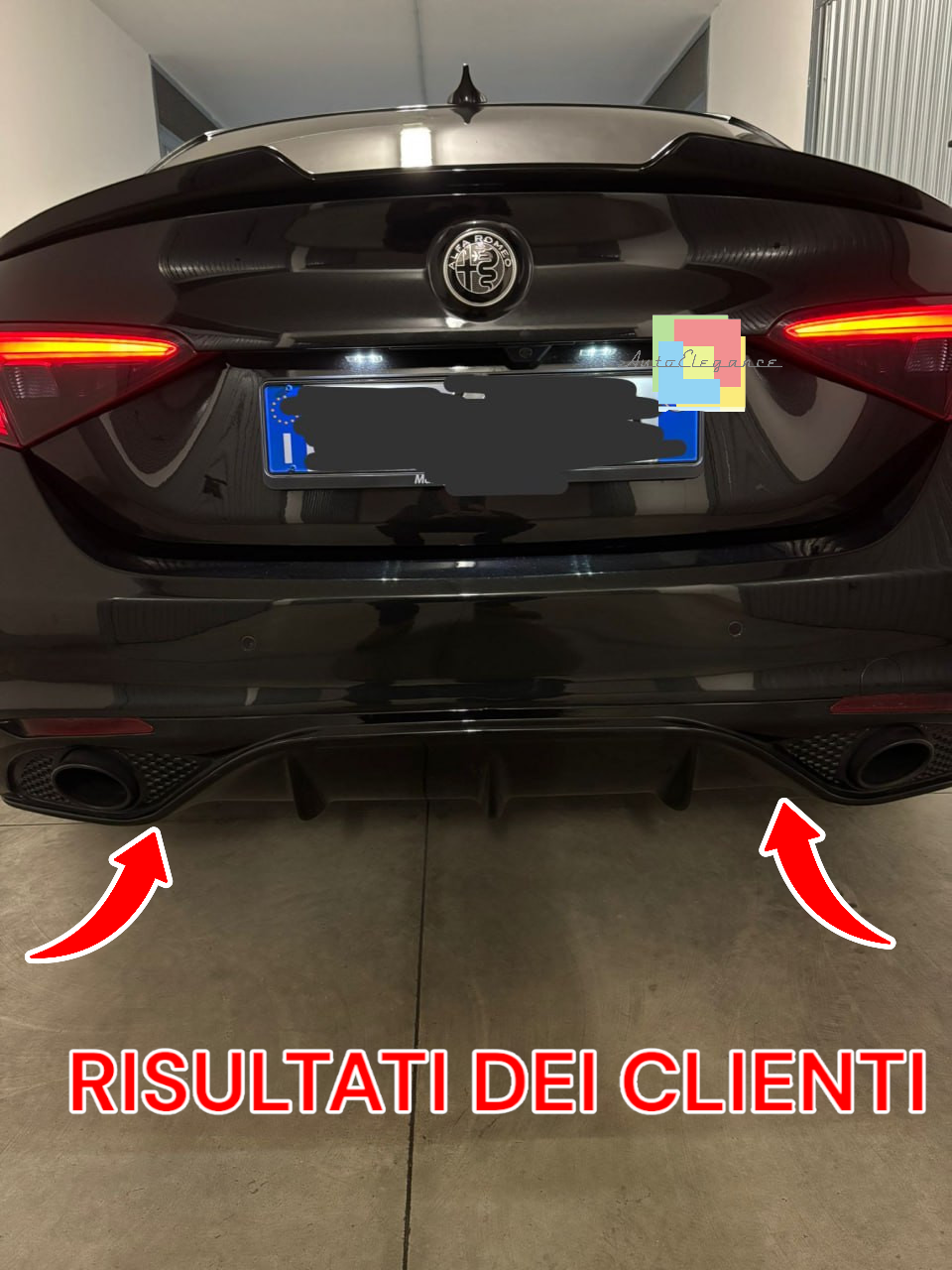 ❄️0855 DIFFUSORE ADATTO PER GIULIA 2016-2021 LOOK VELOCE OPACO+TERMINALI NERI❄️