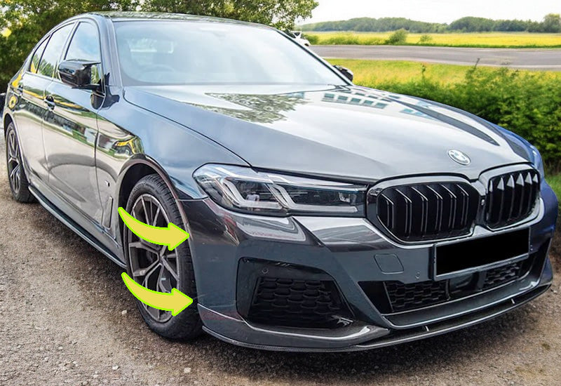 ⭐Sotto paraurti BMW G30 LCI 2020+ - Front Lip M Performance Style, 2 nero lucid⭐