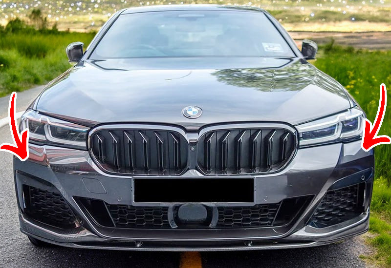 ⭐Sotto paraurti BMW G30 LCI 2020+ - Front Lip M Performance Style, 2 nero lucid⭐