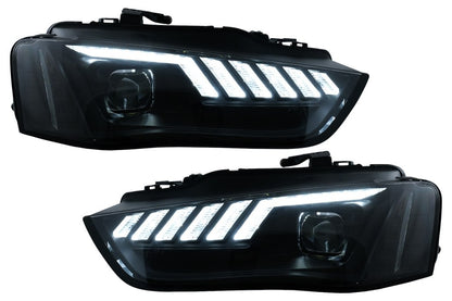 ⭐2093 FARI ANTERIORI ADATTO PER AUDI A4 B8 2012-2015 NERI FRECCIA LED DINAMICA⭐