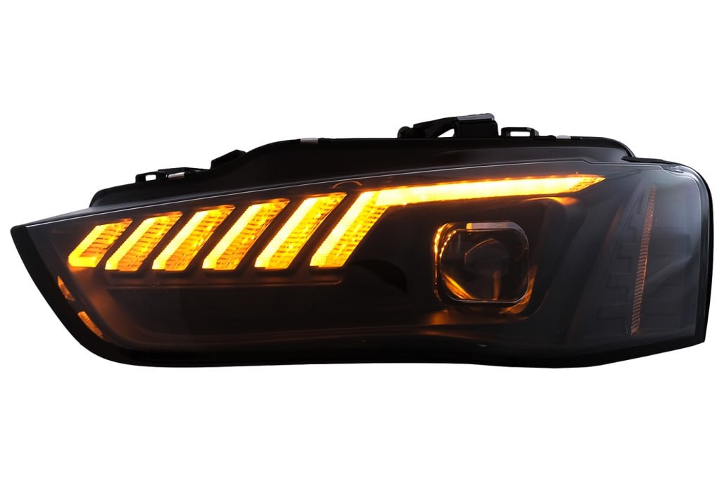 ⭐2093 FARI ANTERIORI ADATTO PER AUDI A4 B8 2012-2015 NERI FRECCIA LED DINAMICA⭐