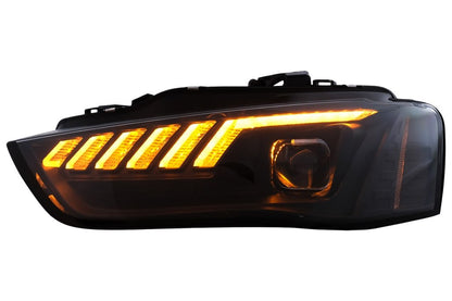 ⭐2093 FARI ANTERIORI ADATTO PER AUDI A4 B8 2012-2015 NERI FRECCIA LED DINAMICA⭐