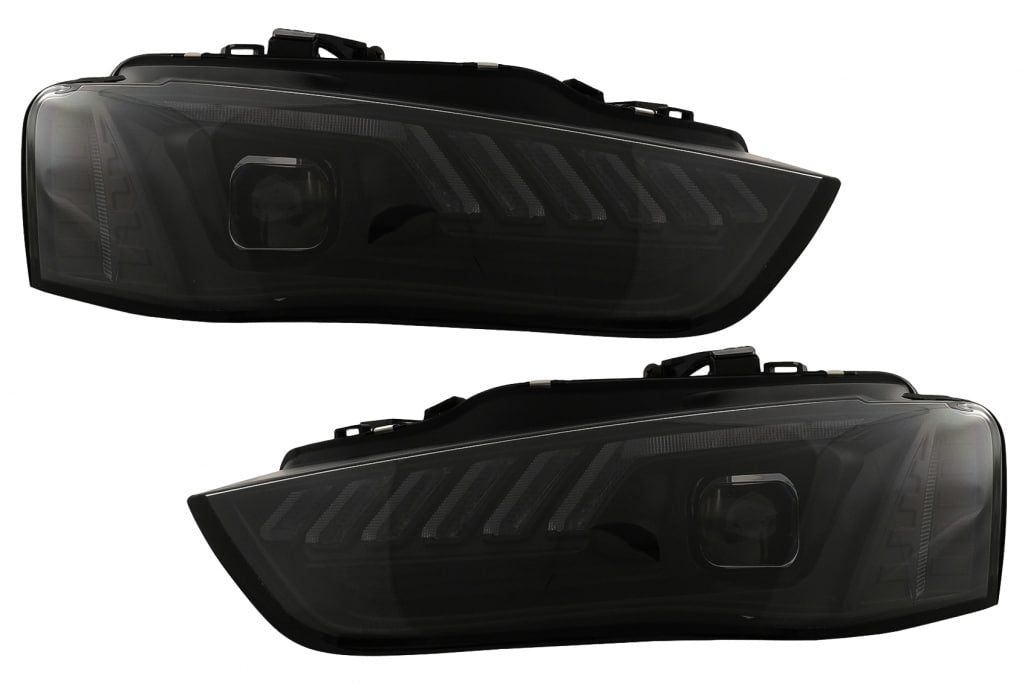 ⭐2093 FARI ANTERIORI ADATTO PER AUDI A4 B8 2012-2015 NERI FRECCIA LED DINAMICA⭐