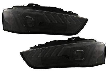 ⭐2093 FARI ANTERIORI ADATTO PER AUDI A4 B8 2012-2015 NERI FRECCIA LED DINAMICA⭐