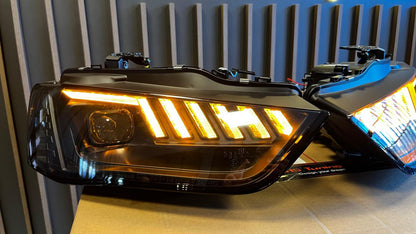 ⭐2093 FARI ANTERIORI ADATTO PER AUDI A4 B8 2012-2015 NERI FRECCIA LED DINAMICA⭐