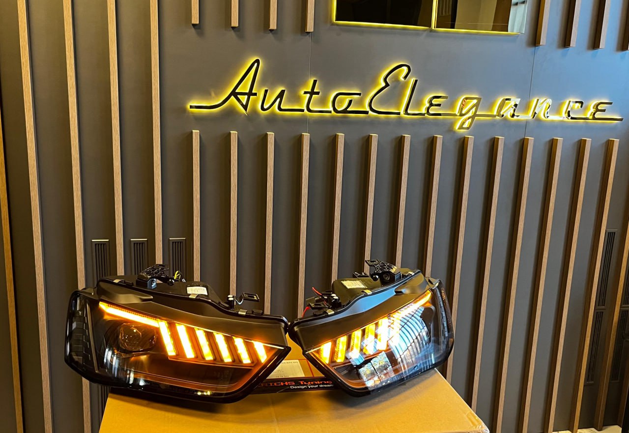 ⭐2093 FARI ANTERIORI ADATTO PER AUDI A4 B8 2012-2015 NERI FRECCIA LED DINAMICA⭐