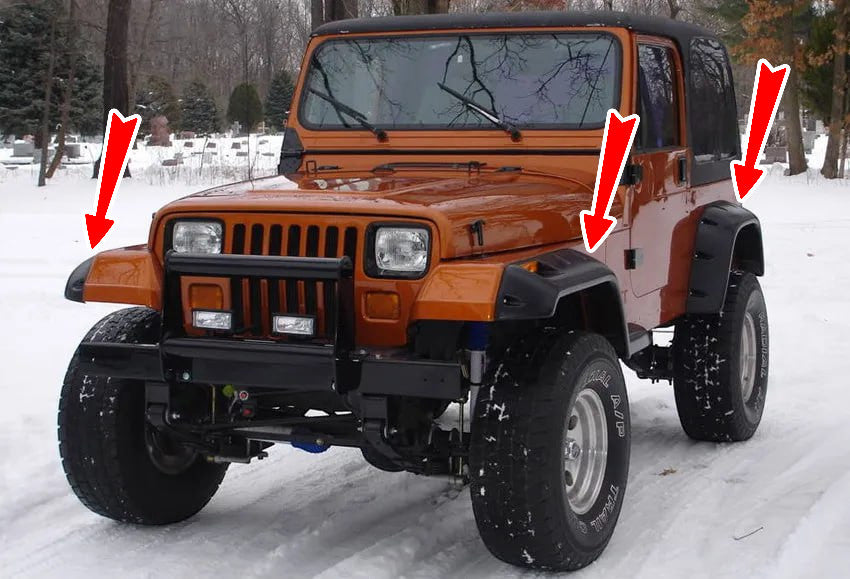 💥2098 PARAFANGHI ADATTO PER JEEP WRANGLER YJ 1987-1996 GREZZI💥