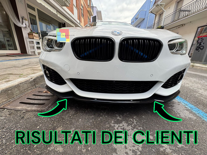🔥⭐0563 SPLITTER ADATTO PER BMW SERIE 1 F20 F21 15-19 MSPORT LOOK NERO LUCIDO⭐🔥
