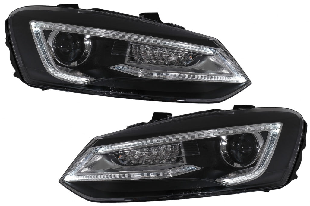 ✨2090 HEADLIGHTS SUITABLE FOR VW POLO 6R 6C 2011-2017 LED LOOK DEVIL EYE✨