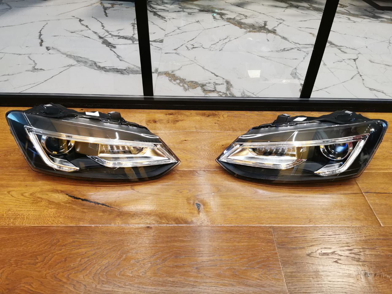 ✨2090 HEADLIGHTS SUITABLE FOR VW POLO 6R 6C 2011-2017 LED LOOK DEVIL EYE✨