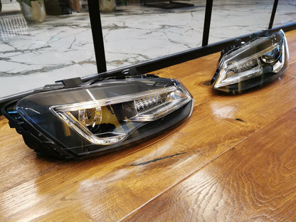 ✨2090 HEADLIGHTS SUITABLE FOR VW POLO 6R 6C 2011-2017 LED LOOK DEVIL EYE✨