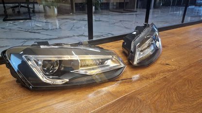 ✨2090 HEADLIGHTS SUITABLE FOR VW POLO 6R 6C 2011-2017 LED LOOK DEVIL EYE✨