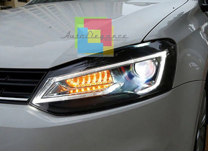 ✨2090 HEADLIGHTS SUITABLE FOR VW POLO 6R 6C 2011-2017 LED LOOK DEVIL EYE✨