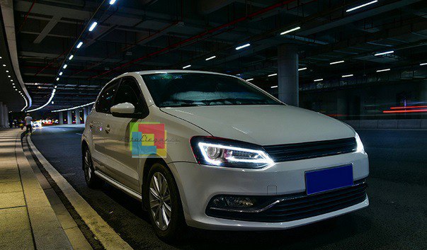 ✨2090 HEADLIGHTS SUITABLE FOR VW POLO 6R 6C 2011-2017 LED LOOK DEVIL EYE✨