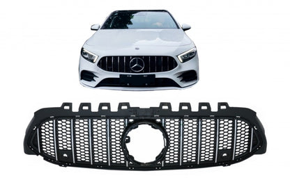 🔥2102 GRILLE SUITABLE FOR MERCEDES BENZ A CLASS W177 18-2022 CHROME WITH MESH🔥 