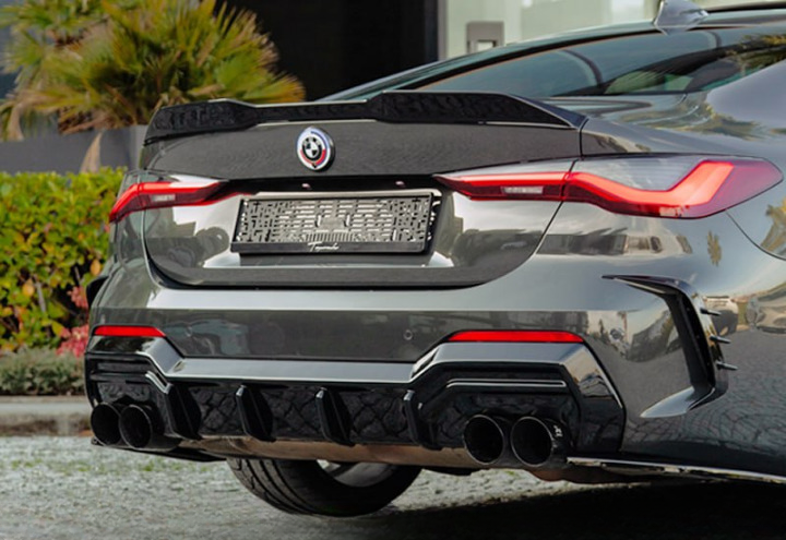 ⭐Diffusore Adatto Per BMW G22 20+Diffuser Rear A Plus M440i M Pack nero lucido ⭐