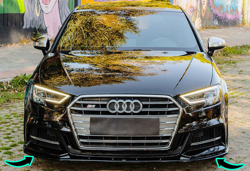 🔥splitter adatto per Audi A3 S3 8V SLINE LIFT 2017+ NERO LUCIDO🔥