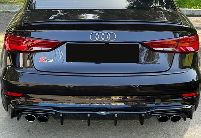 🔥Audi A3 LOOK RS3 S3 8VSLINE LIFT SEDAN SALOON 2017+ GLOSSY BLACK Diffuser 🔥 