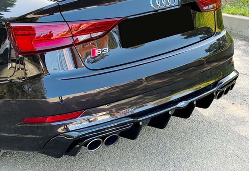 🔥Audi A3 LOOK RS3 S3 8VSLINE LIFT SEDAN SALOON 2017+ GLOSSY BLACK Diffuser 🔥 