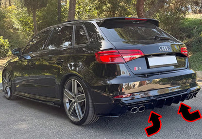🔥Diffusore rs3 Adatto Per Audi A3 S3 SLINE 8V FL SB 2017+ NERO LUCIDO🔥