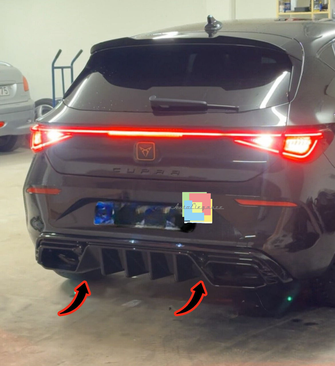 🔥2020 DIFFUSORE ADATTO PER CUPRA LEON 2020+ NERO LUCIDO🔥