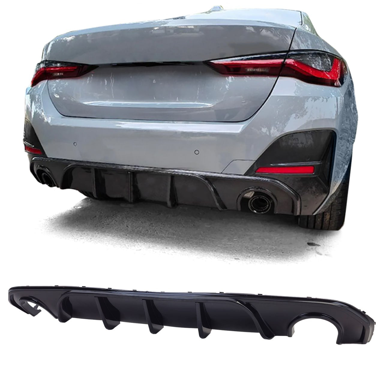 🔥2114 DIFFUSORE ADATTO PER BMW SERIE 4 G26 20+ Gran Coupe MSPORT NERO LUCIDO🔥