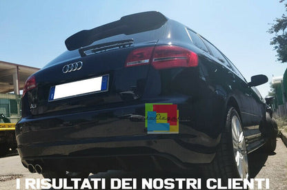 ⭐2081 SPOILER ADATTO PER AUDI A3 8P 2004-2012 5D SPORTBACK LOOK RS3 NERO LUCIDO⭐