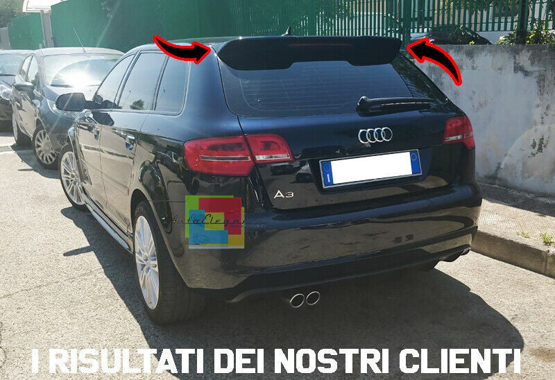⭐2081 SPOILER ADATTO PER AUDI A3 8P 2004-2012 5D SPORTBACK LOOK RS3 NERO LUCIDO⭐