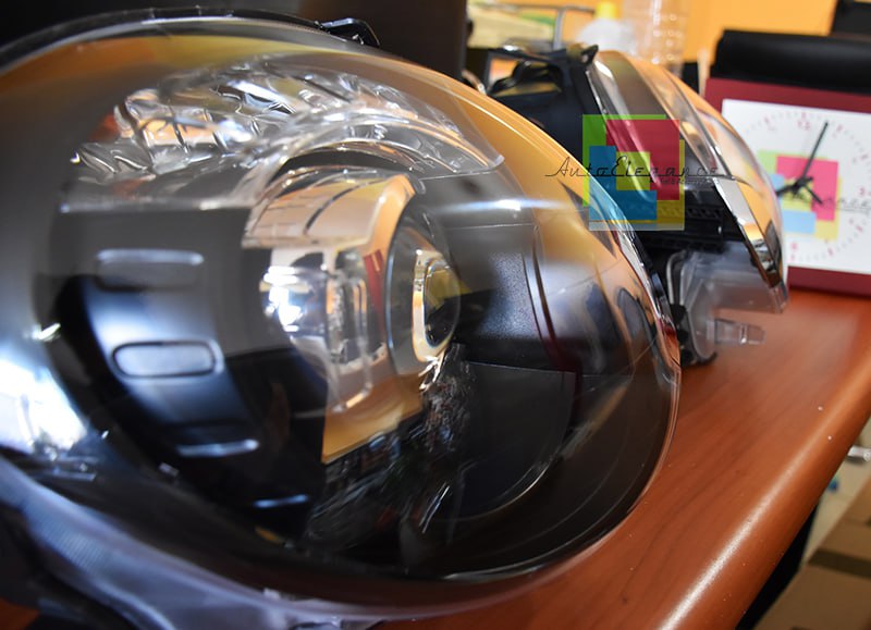 0342⭐FARI ANTERIORI PER FIAT 500 07-15 LENTICOLARI NERI TUNING⭐