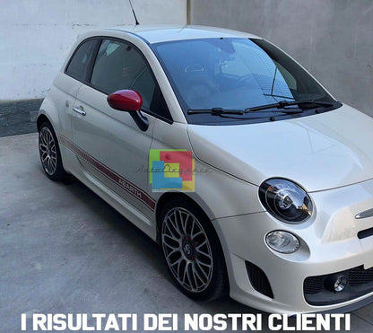 0342⭐FARI ANTERIORI PER FIAT 500 07-15 LENTICOLARI NERI TUNING⭐