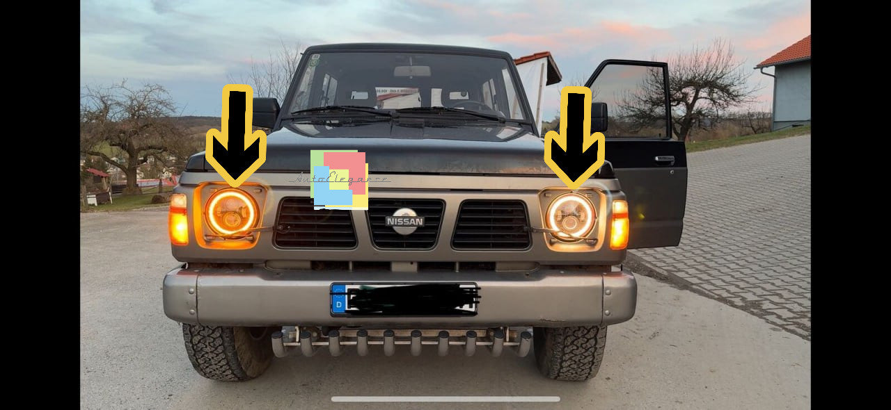 ⭐0030 NISSAN PATROL GR (Y60) FULL LED HEADLIGHTS WITH ANGEL EYES DAYLIGHTS⭐