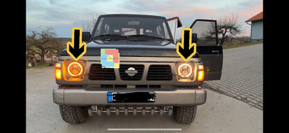 ⭐0030 NISSAN PATROL GR (Y60) FULL LED HEADLIGHTS WITH ANGEL EYES DAYLIGHTS⭐