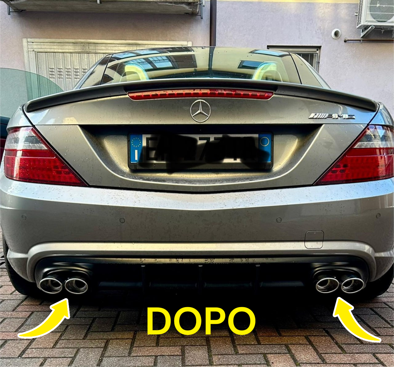 ❄️Pair of chrome tailpipes suitable for Mercedes SLK R172 180mm ❄️