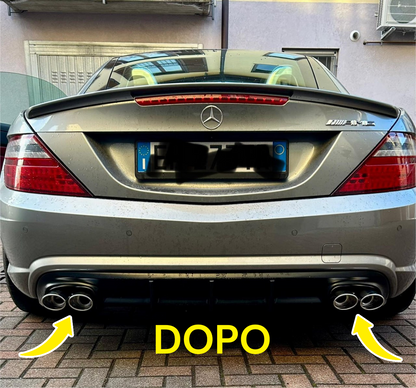 ❄️Pair of chrome tailpipes suitable for Mercedes SLK R172 180mm ❄️