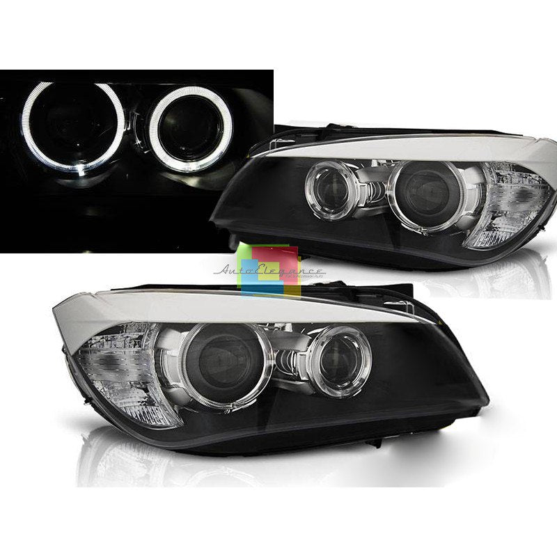 🔥BMW X1 E84 FARI ANTERIORI ANGEL EYES LED H7 LENTICOLARI xenon look🔥