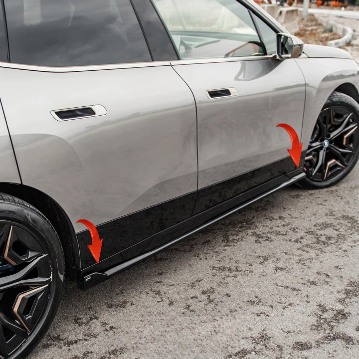⭐2119 SOTTO MINIGONNE ADATTO PER BMW iX i20 2021+ MSPORT NERO LUCIDO⭐