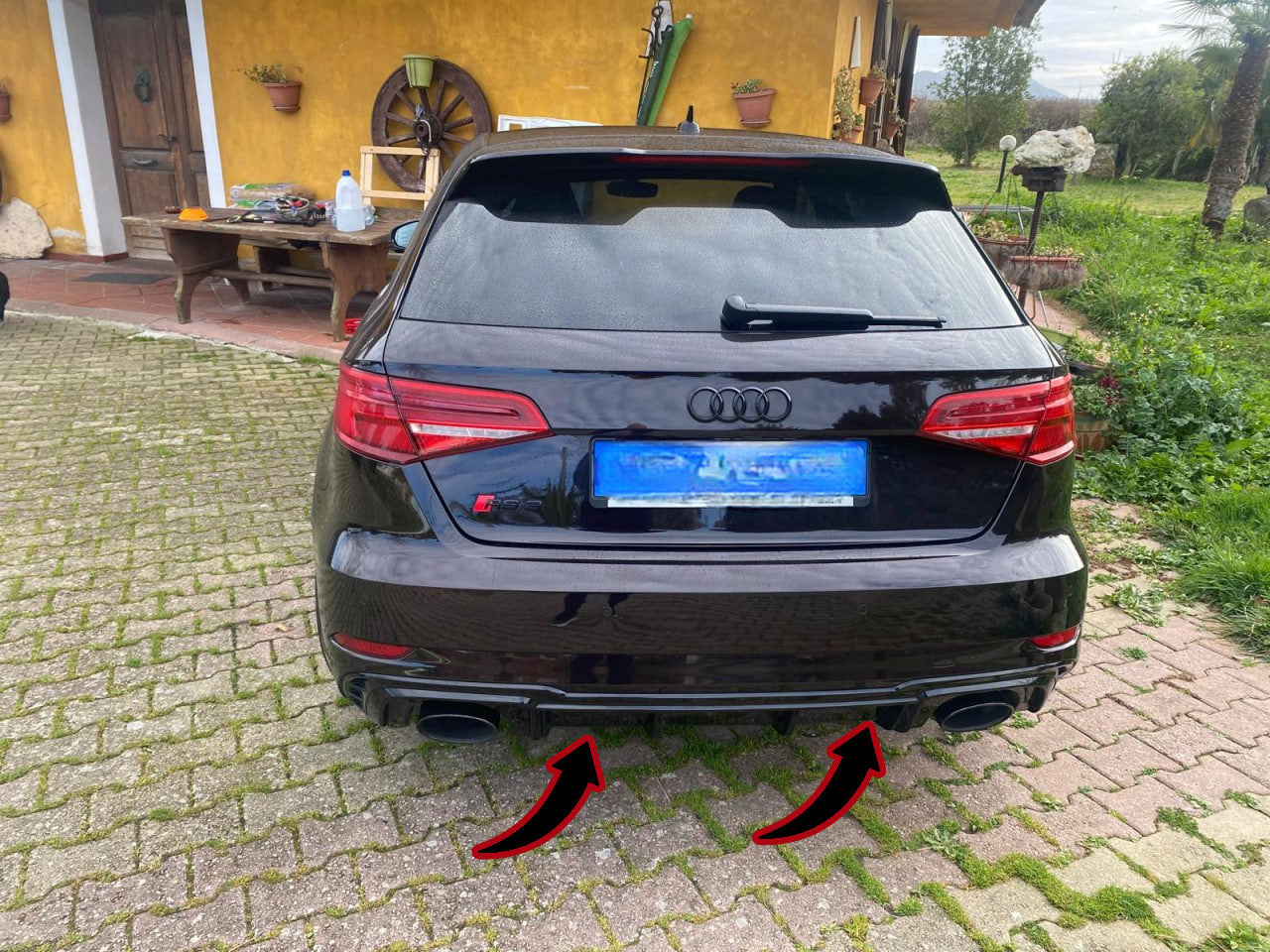 🔥0844 DIFFUSORE ADATTO PER AUDI A3 8V LIFT 16-20 SLINE LOOK RS3 NERO LUCIDO 🔥