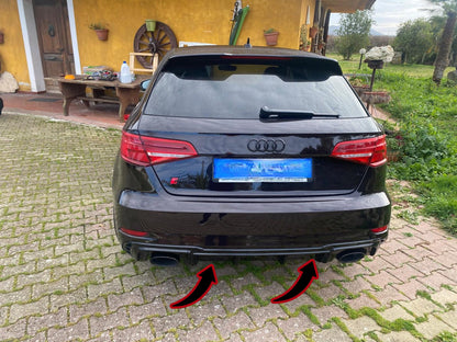 🔥0844 DIFFUSORE ADATTO PER AUDI A3 8V LIFT 16-20 SLINE LOOK RS3 NERO LUCIDO 🔥